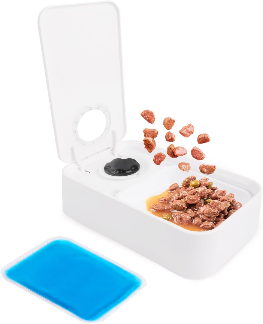 Timed Dog Feeder with Ice Pack – 1 Meal | Automatic Pet Food Dispenser | Portion Control | Keep Fresh | Ideal for All Dog Breeds (1 Meal)