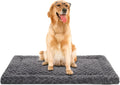 Washable Dog Bed Mat Ultra Soft Dog Crate Pad Comfy Fluffy Pet Kennel Beds Dog Sleeping Mattress for Large Jumbo Medium Small Dogs, 41 x 27 Inch, Gray