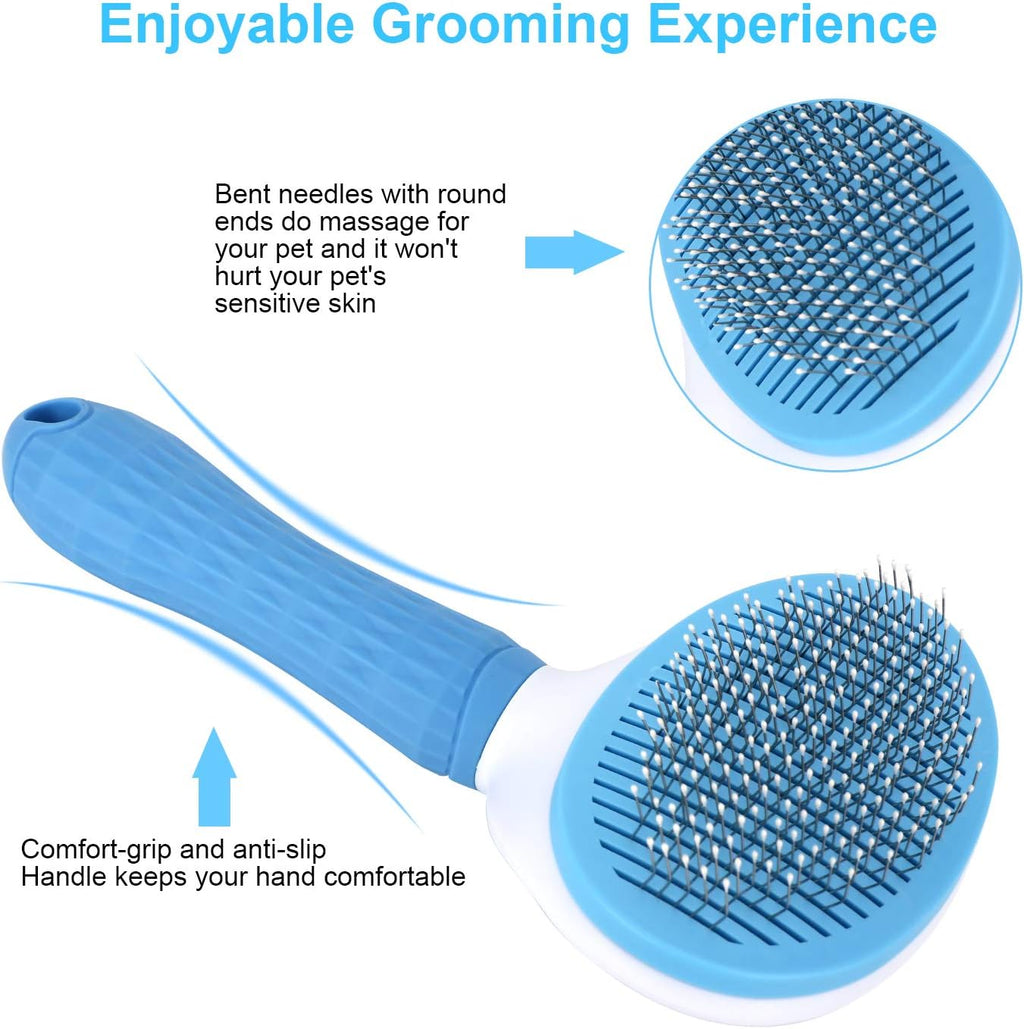 Pet Self-Cleaning De-shedding Brush - Easily Removes Loose Undercoat, Universal for Long and Short-Haired Pets
