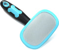 Pet De-shedding and Grooming Tool - Pet Massage Brush (Blue)