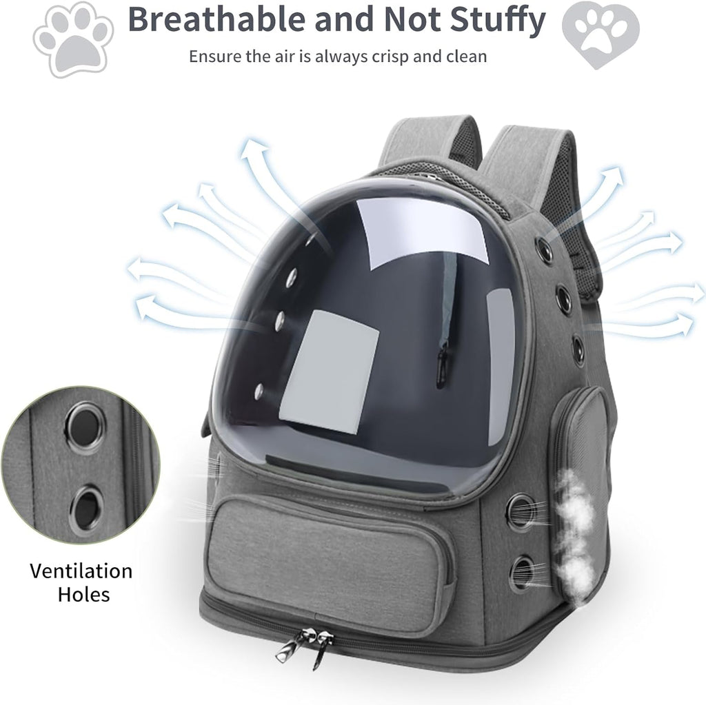 Cat Backpack Carrier for Cats and Small Dogs, Breathable Cat Bubble Backpack, Airline Approved Pet Travel Carrier for Hiking Camping Outdoor