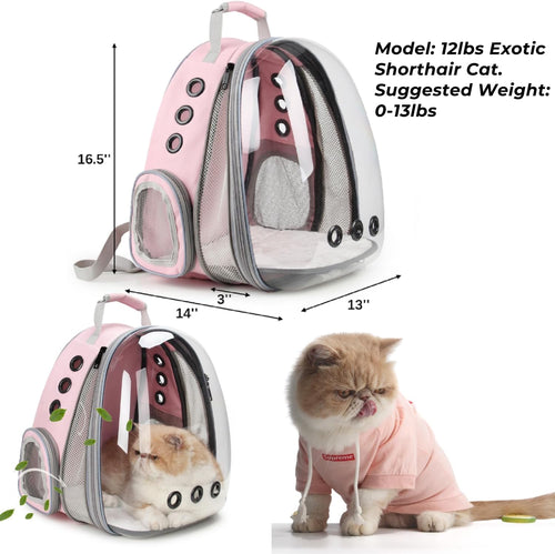 Bubble Expandable Cat Backpack Pet Travel Carrier for Cats and Dogs