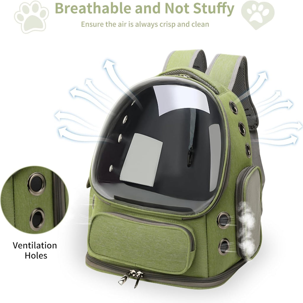 Cat Backpack Carrier for Cats and Small Dogs, Breathable Cat Bubble Backpack, Airline Approved Pet Travel Carrier for Hiking Camping Outdoor