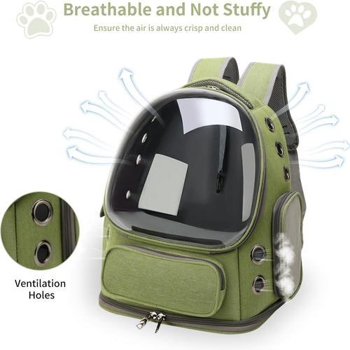 Cat Backpack Carrier for Cats and Small Dogs, Breathable Cat Bubble Backpack, Airline Approved Pet Travel Carrier for Hiking Camping Outdoor