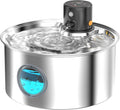 Cat Water Fountain Wireless Cordless: Cat Fountain Battery Operated - Stainless Steel Pet Water Fountain Rechargeable - 108oz/3.2L Automatic Cat Fountains for Drinking with Motion Sensor - Cats & Dogs