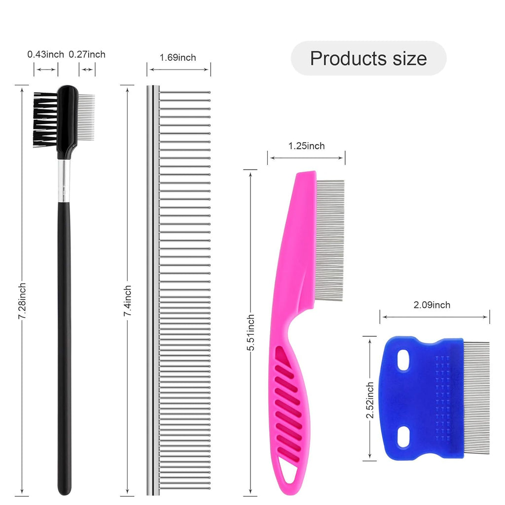 Small Dog Tear Stain Cleaning Comb Set - Two-in-One Round Tooth Comb, Removes Tangles and Dirt