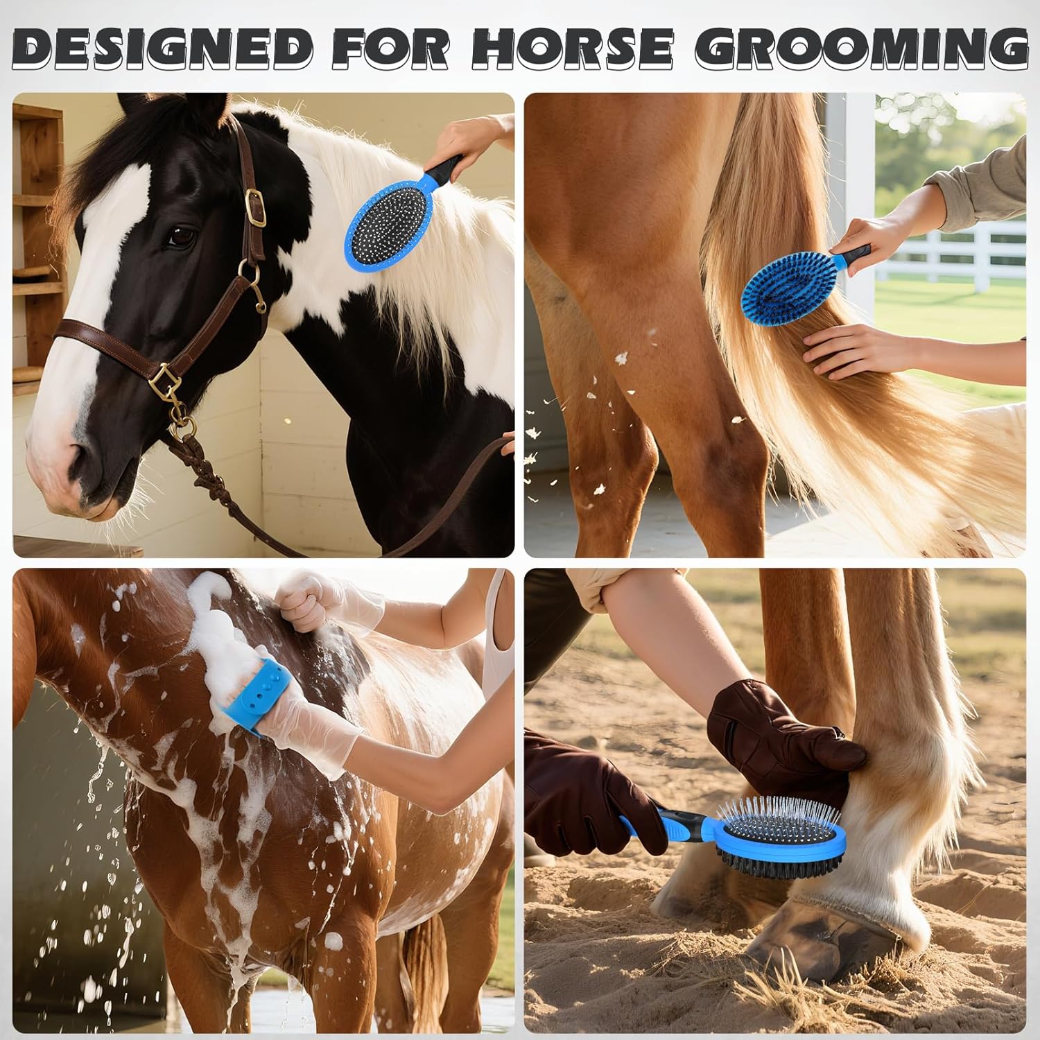 Double-Sided Pet Bathing and De-shedding Brush 2-Piece Set - Bathing and Grooming in One, Suitable for Long and Short-Haired Dogs